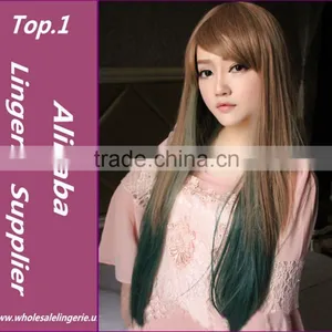 ****** Women Long Straight Brown Flaxen Costume Sythetic Hair Cosplay Party Full Wig thumbnail-1