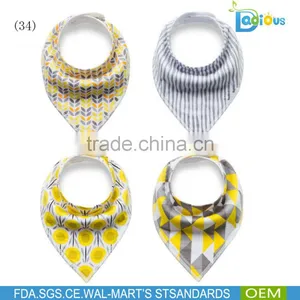 Manufacturer Excelent Quality Cute 100% Organic Cotton Bandana Baby Bib thumbnail-6