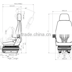 Machinery Suspension/ Backrest Adjustable Digger Seat YHF-07 thumbnail-3