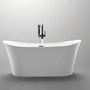 Sunzoom China Supplier Tender Low Cost Bathtub70inch Curved Bathtub Black thumbnail-2
