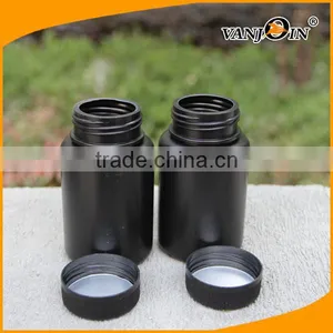 4oz Black HDPE Plastic Pill Bottle With Child Resistant Cap thumbnail-4