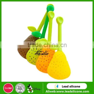 Factory Price BPA Free Silicone Strawberry Tea Strainer Infuser thumbnail-5