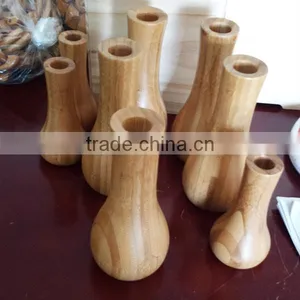 Quality Birch Flower Vase Home Desk Decoration, Whole Wood Vintage Flower Vase thumbnail-2