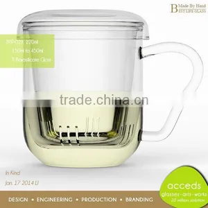 2014 Unique New Design Borosilicate 450Ml Glass Teapot thumbnail-6