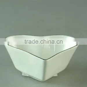 Wholesale Stock White Heart Shape Ceramic Serving Dish With Silver Line in Good Quality and Reasonable Price thumbnail-1