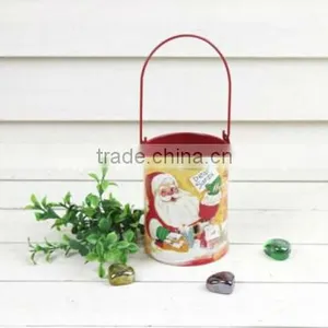 Mini Christmas Decorative Metal Flower Bucket for Garden Decor thumbnail-1