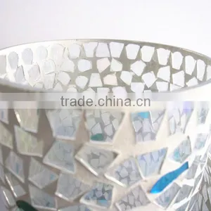 Blue&white Ocean Theme Mercury Electroplated Glass Containers Good Quality Candle Canister for Summer Holiday thumbnail-3
