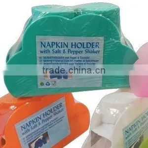 Plastic Napkin Holder With Salt and Pepper Shaker thumbnail-1