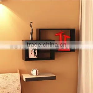 Round Corner Wall Cube Shelf Home Decor Wooden Cube thumbnail-1