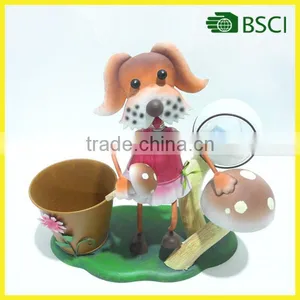 YS15121 Metal Dog Planter Solar Led Flower Pot Light thumbnail-1