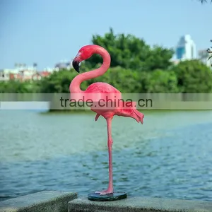 Outdoor Decoration Life Size Animals Fiberglass Flamingo Statue for Sale thumbnail-2