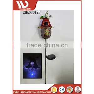 Iron Bird Garden House Shaped Solar Stake Light thumbnail-1