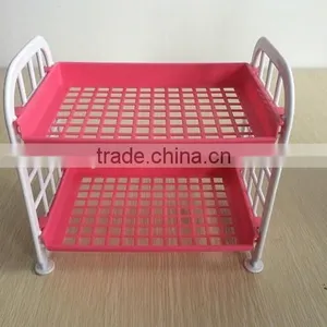 2 Layers Plastic Hollow Shelf Strong Shelf thumbnail-1