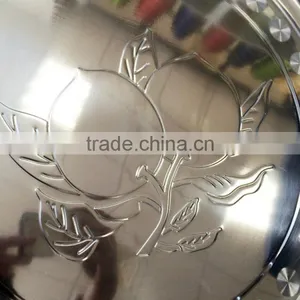 28cm High Quality Stainless Steel Round Serving Tray thumbnail-5