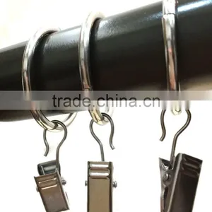 Chrome Plated ID30mm & OD37mm Rod Ring With Clip Hanging / A Ring With A Clip / Iron Curtain Ring With Clip thumbnail-3