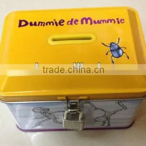Cute Metal Saving Bank With Money Slot/Lock Set thumbnail-1