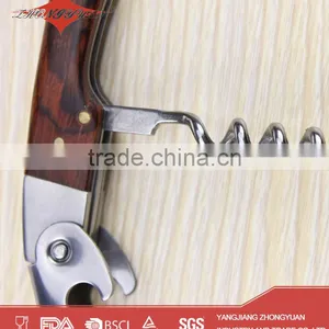 Cheap Fancy Custom Wood Cork Corkscrew Wine Opener thumbnail-4