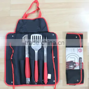 BBQ Set Shovel Fork Clamp Apron 4pcs Best Chioce for Barbecue thumbnail-1