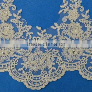 Fasion Wedding Accessories Rhinestone Bridal Veil Lace Trim thumbnail-3
