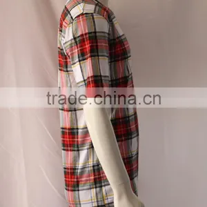 Cotton All Over Printed Tartan t Shirts Men thumbnail-4