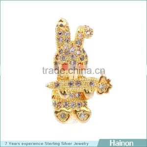 Rabbit 18k Gold Sterling Silver Jewelry Accessory Wholesale thumbnail-1
