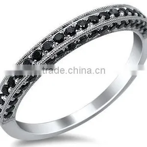 Self-designed Jewelry Cheap Wholesale Black White Fashion O Ring for Men and Women thumbnail-1