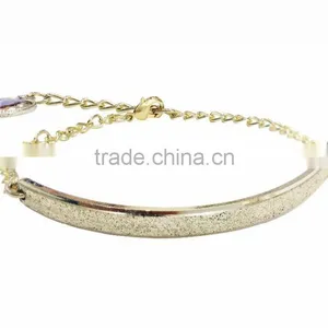 Simply Unique Micron Finish Silver Plated Imitation Bangle Bracelet With Extension Link Chain thumbnail-1
