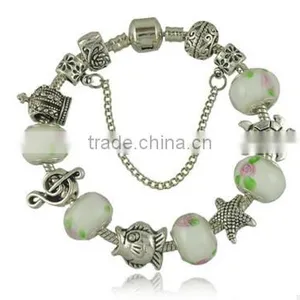 Vintage Big Hole Flower Beads Braided Bracelet Black Adjustable Rope Knot Bracelet for 2016 Promotional Items thumbnail-6