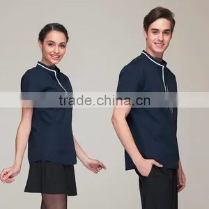 Wholesale Restaurant Hotel Uniform Women Female Waitress Pullover Blouse thumbnail-2