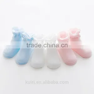 Cotton Baby Socks Solid Lace Newborn Boy Girl Loose Floor Anti-slip Infant Socks thumbnail-2