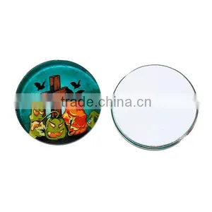 Glass Dome Seals Cabochons Round Flatback Multicolor Halloween Pumpkin Bat Pattern Transparent 20mm Dia thumbnail-3