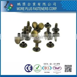 Taiwan Stainless Steel Tubular Rivet Hollow Tubular Rivets Din 7340 Tubular Rivets thumbnail-5