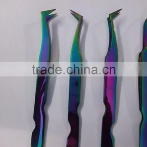 Top Quality L Type Volume Eyelash Extension Tweezers/ Best Volume Tweezers Titanium Multi Finish thumbnail-1