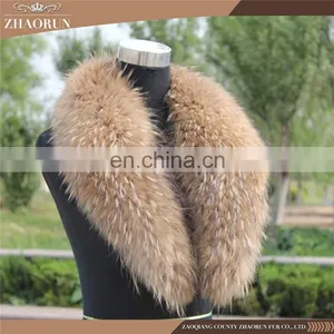 Colorful Good Sale Raccoon Fur Collar /Fur Collar And Scarf For Coat With Customized Size thumbnail-3