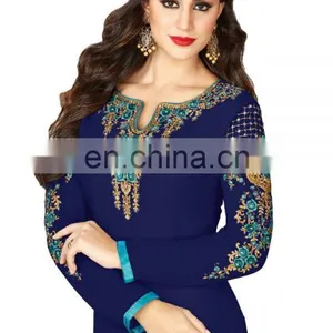 Women's Party Wear Straight Cut Salwar Kameez Designs 2017 thumbnail-2