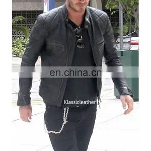 New Hollywood Quilted Biker Klassic Lambskin Leather Jacket thumbnail-2