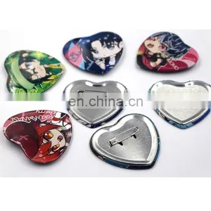 Disney & Sedex Audited Factory Direct Selling Heart Star Shape Tin Button Badge thumbnail-5