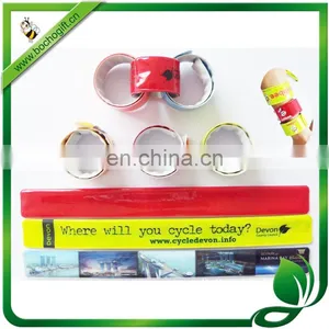 Reflective Slap Bracelet With Custom Logo, Reflective Snap-on Bracelet, PVC Band for Promotional thumbnail-2