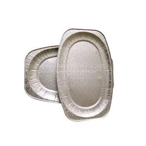 Large Size Embossed Oval Aluminium Foil Food Container Tray thumbnail-2