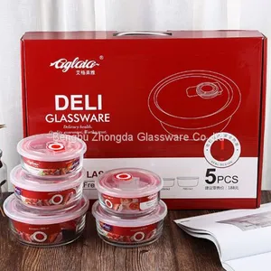 Hot Sale Food Grade Round Freezer Fridge Glass Container thumbnail-5