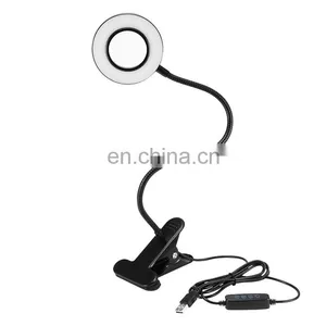 USB Powered Brightness Adjustable Eye Protection Learn Clip Black Table Lamp thumbnail-2