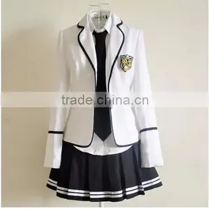 China Manufacturer Three-piece Suit Jacket Shirt Bust Skirt Uniform for Students Quality Choice thumbnail-5