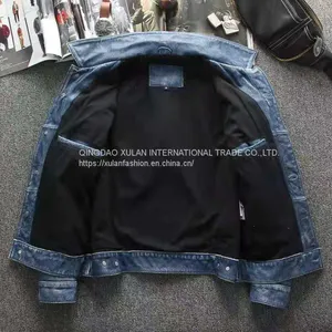 2021NEW FASHION WASHED MEN'S GENUINE COWSKIN LEATHER JACKET FACTORY HOT SALE thumbnail-2