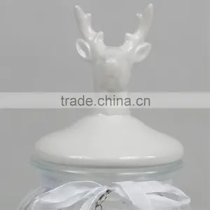 Reindeer Ceramic Bottle,Transparent Ceramic Bottle,Bottle With Bow-knot thumbnail-3