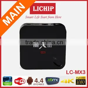 Smart Wifi Android 4.4 S802 1080P 4k LC- MX3 MXIII TV Box thumbnail-1