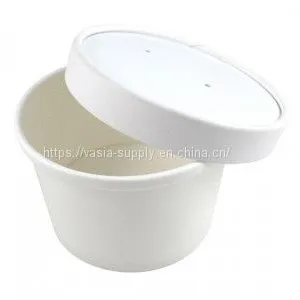 White 16 oz Paper Soup Containers With Lids Restaurant Depot Kraft Brown Storage Containers Food Containers thumbnail-1