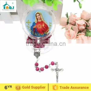 Trade Assurance Supplier Religious Wood Rosary Necklace Hot Sale Cheap thumbnail-1