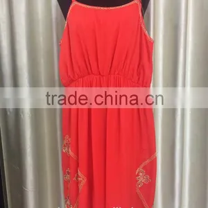 Beaded Chiffon Fabric Breatheable Sleeveless Spaghetti Strap Jumpsuit thumbnail-2