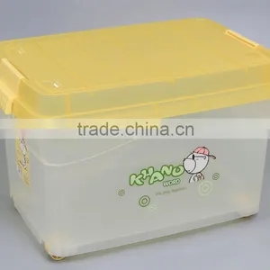 Multifunction Transparent Plastic Storage Box With Wheels and Lid thumbnail-1
