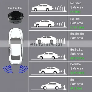 Brand New Electromagnetic Pdc Car Assistant Reverse 4 Parking Sensor System Kit thumbnail-3